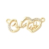 Brass Micro Pave Clear Cubic Zirconia Links KK-D357-03H-G-1