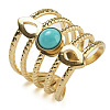 Synthetic Turquoise Finger Rings RJEW-U027-08G-03-1