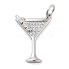 Rack Plating Brass Micro Pave Cubic Zirconia Pendants KK-NH0003-02P-1