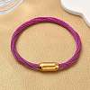 304 Stainless Steel with Polyester Metallic Cord Bracelets for Women BJEW-Z145-01G-29-1