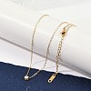Ion Plating(IP) 304 Stainless Steel Cubic Zirconia Flat Round Pendant Cable Chain Necklaces NJEW-P320-16G-01-1