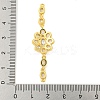 Brass Pave Clear Cubic Zirconia Flower Links Connector Charms KK-P277-50G-3