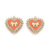 304 Stainless Steel Pave Crystal Rhinestone and Enamel Pendants STAS-T068-31A-1