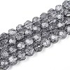 Transparent Crackle Glass Beads Strands GLAA-N053-8mm-02-1