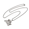 201 Stainless Steel Hollow Cute Cat Pendant Necklaces for Women NJEW-K283-38P-2