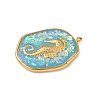 304 Stainless Steel Epoxy Resin with Natural Shell and Sequins Inside Pendants STAS-L026-17G-M03-2