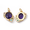 Rack Plating Brass Micro Pave Cubic Zirconia Pendants ZIRC-C040-10G-1