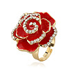 Adjustable Alloy Rhinestone Finger Rings for Women TP7794-1-1