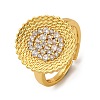 Brass Micro Pave Cubic Zirconia Cuff Rings RJEW-D323-04G-4