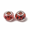 Printed Transparent Resin European Beads RESI-C063-03H-2