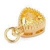 Real 18K Gold Plated Brass Inlaid Cubic Zirconia Charms ZIRC-L100-076G-01-4