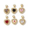 Brass Micro Pave Cubic Zirconia Pendants KK-L239-065G-1