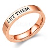 Word Let Them 201 Stainless Steel Finger Rings FS-WGDEB2A-17-1