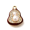 Brass Micro Pave Cubic Zirconia Charms KK-C085-21G-1