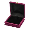 Rose Flower Pattern Velvet Jewelry Set Boxes VBOX-O003-04-3