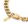 Woman's 304 Stainless Steel Cuban Link Chain Bracelets BJEW-JB05611-01-3