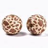 Printed Natural Wooden Beads X-WOOD-R270-06-2