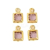 Rack Plating Brass Glass Pendants KK-S385-02G-08-1