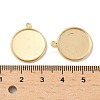 Flat Round Brass Pendant Cabochon Settings KK-K414-14D-G-3