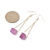 5 Pairs 5 Colors Dyed Natural Quartz Nugget Dangle Earrings EJEW-JE05488-S-4