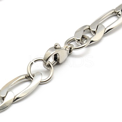 Tarnish Resistant Trendy 304 Stainless Steel Figaro Chain Bracelets LS-STAS-A028-B016P-1