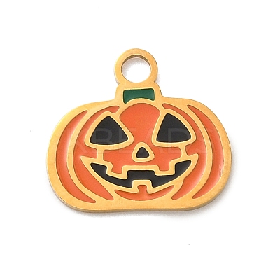 304 Stainless Steel Enamel Halloween Theme Charms LS-STAS-Z164-03G-07-1