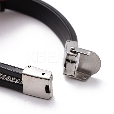 Men's Silicone Cord Bracelet LS-BJEW-M206-02P-1