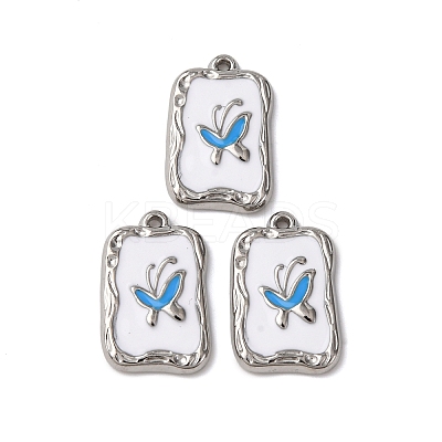304 Stainless Steel Enamel Pendants STAS-P406-21P-1