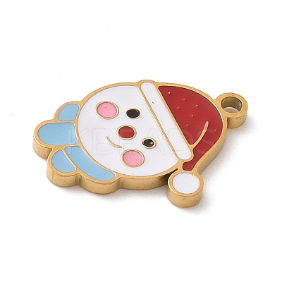 Christmas Themes 304 Stainless Steel Enamel Pendants STAS-K312-04I-G-1