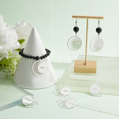 201 Stainless Steel Filigree Pendants STAS-DC0010-89-1