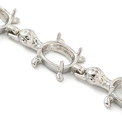 Rack Plating Brass Turtle Link Chain Bracelet Making with Tray BJEW-A010-01P-1