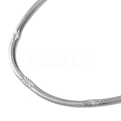 Non-Tarnish 304 Stainless Steel Flat Snake Chain Necklaces for Women NJEW-D058-04P-1