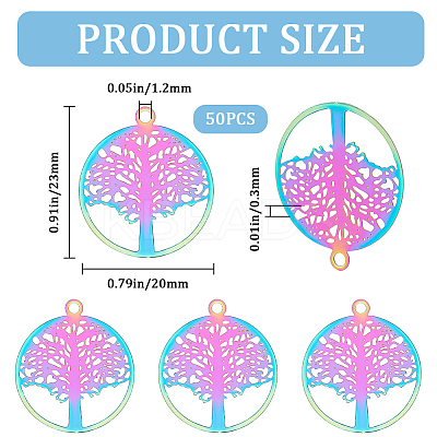 Ion Plating(IP) 201 Stainless Steel Filigree Pendants STAS-CN0001-44-1