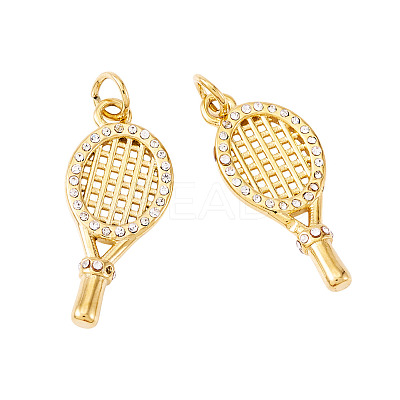 2Pcs 304 Stainless Steel Micro Pave Cubic Zirconia Pendants STAS-TA0003-13-1
