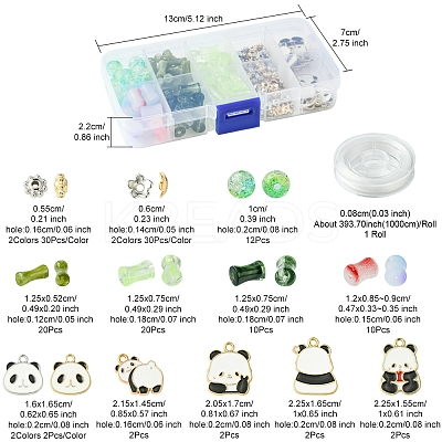 DIY Bamboo & Panda Acrylic & Alloy Enamel Bracelets Jewelry Making Kits DIY-FS0007-48-1