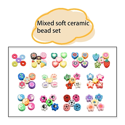 15 Style Handmade Polymer Clay Beads CLAY-YW0001-57-1