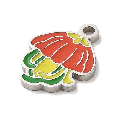 304 Stainless Steel Enamel Pendants STAS-Q301-15P-1