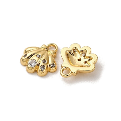 Brass Micro Pave Cubic Zirconia Charms KK-D388-02G-01-1