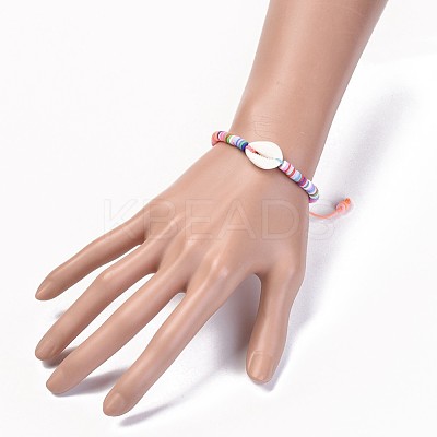 Handmade Polymer Clay Heishi Beads Kids Braided Bracelets BJEW-JB04317-1