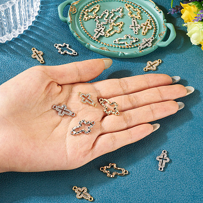 20Pcs 4 Styles Alloy Crystal Rhinestone Connector Charms FIND-TA0008-74-1