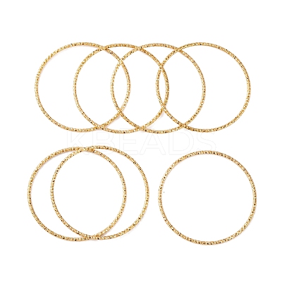 7Pcs PVD Vacuum Plating 304 Stainless Steel Textured Bangles Set for Women BJEW-A011-12B-G-1