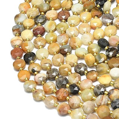 Natural Flower Amazonite Beads Strands G-C116-A72-02-1