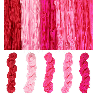 5 Bundles 5 Colors Pink Theme Acrylic Fiber Yarn OCOR-TA0003-18B-1