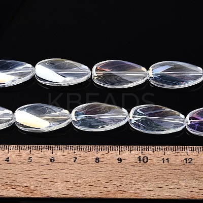 Electroplate Transparent Glass Beads Strands EGLA-N055-02A-1