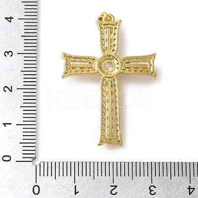 Rack Plating Brass Micro Pave Cubic Zirconia Pendants and ABS Imitation Pearl KK-H476-04G-RS-1