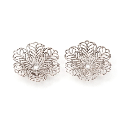 6-Petal Brass Fancy Bead Caps KK-I669-07P-1