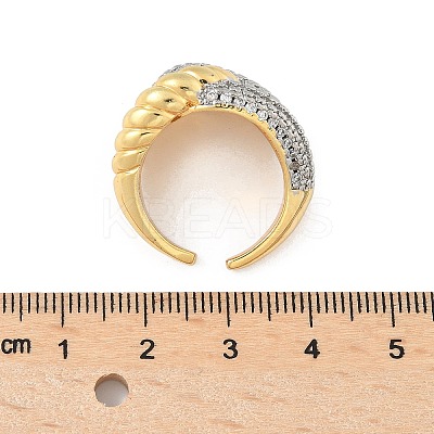 Brass Micro Pave Cubic Zirconia Rings RJEW-D307-04G-B-1
