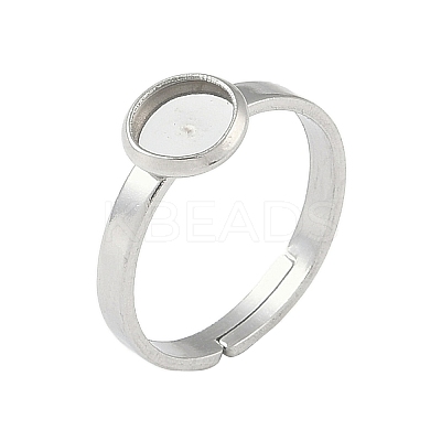 Non-Tarnish 304 Stainless Steel Adjustable Ring Components X-STAS-Z064-07P-01-1