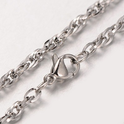 Tarnish Resistant Boy's 304 Stainless Steel Long Double Link Chain Necklaces STAS-L127-11P-1