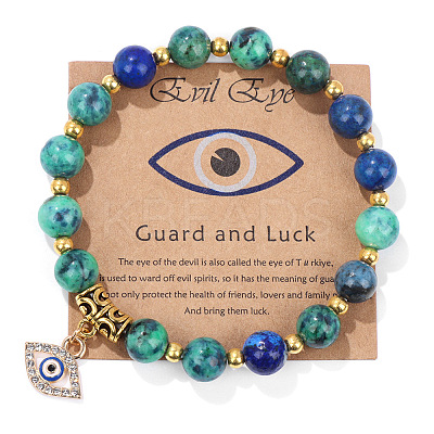 Synthetic Lapis Lazuli Round Beads Stretch Bracelets FS-WG18FCB-14-1-1